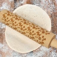 Kekszmintázó sodrófa - Kutyás 38cm – karácsonyi dekorációhoz