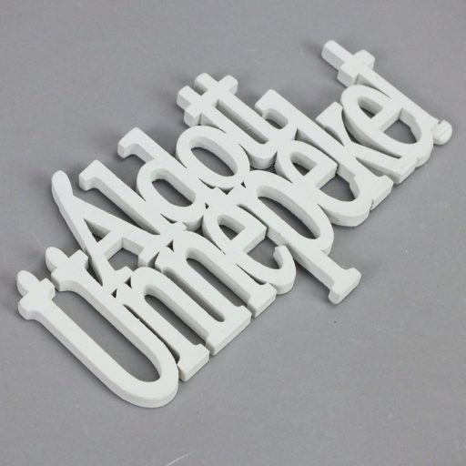 Fa - "Áldott Ünnepeket" felirat koszorúra fehér 14cm 3db/csomag