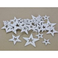 Fa - Lyukas csillag fehér vegyes méret 30db/csomag – karácsonyi dekorációhoz