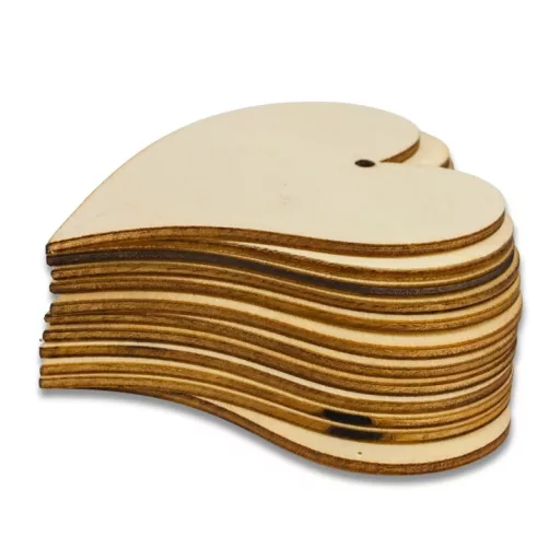 Natúr fa - Francia szív 8x10cm 12db/csomag