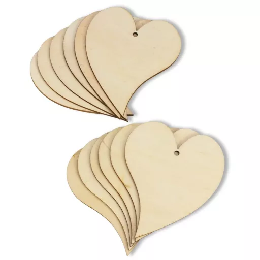 Natúr fa - Francia szív 8x10cm 12db/csomag