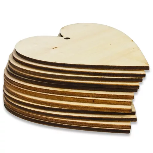 Natúr fa - Szív 8x10cm 12db/csomag – valentin napi dekorációhoz