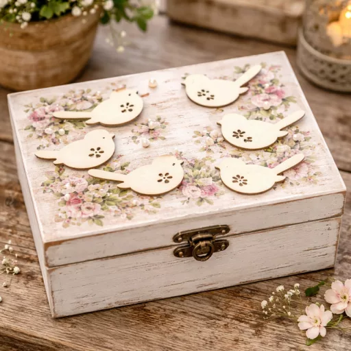 Fa virágmintás madár krém 30db/csomag