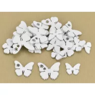Fa virágmintás pillangó fehér 30db/csomag – festéshez, dekorációhoz
