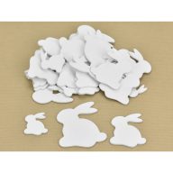 Fa fehér duci nyulak vegyes méret 30db/csomag – húsvéti dekorációhoz