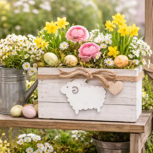 Fa bárány fehér 4x5cm 15db/csomag