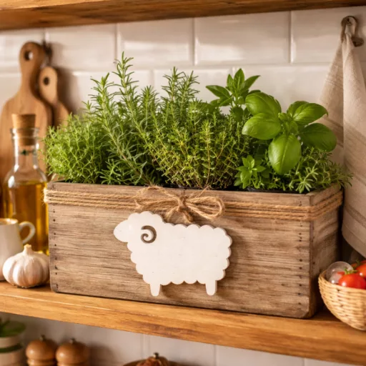 Fa bárány fehér 4x5cm 15db/csomag