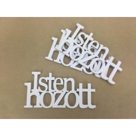   Fa "Isten Hozott" felirat koszorúra fehér 7x14cm 3db/csomag