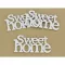Fa "Sweet home" felirat koszorúra fehér 7x14cm 3db/csomag – festéshez, dekorációhoz