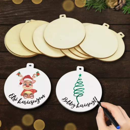 Natúr fa - Karácsonyfa dísz 8cm 12db/csomag