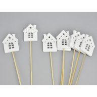 Fehér fa pálcás házikók 8db/csomag
