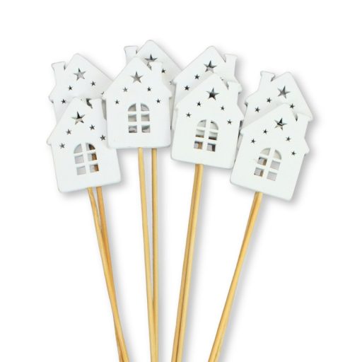 Fehér fa pálcás házikók 8db/csomag
