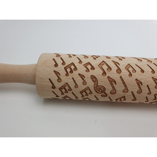 Kekszmintázó sodrófa - Hangjegy 38cm – kreatív dekorációhoz – kreatív hobby projektekhez és dekorációhoz – Papelito.hu