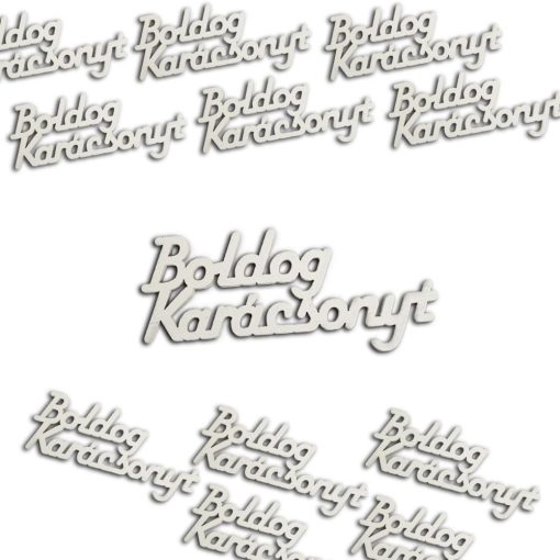 Boldog karácsonyt felirat fehér 7cm 12db/cs