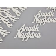 Fehér "Anyák Napjára" felirat 8cm 6db/csomag – anyák napi dekorációhoz