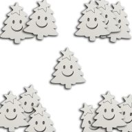 Mosolygós fenyőfa fehér 5cm 20db/cs – festéshez, dekorációhoz