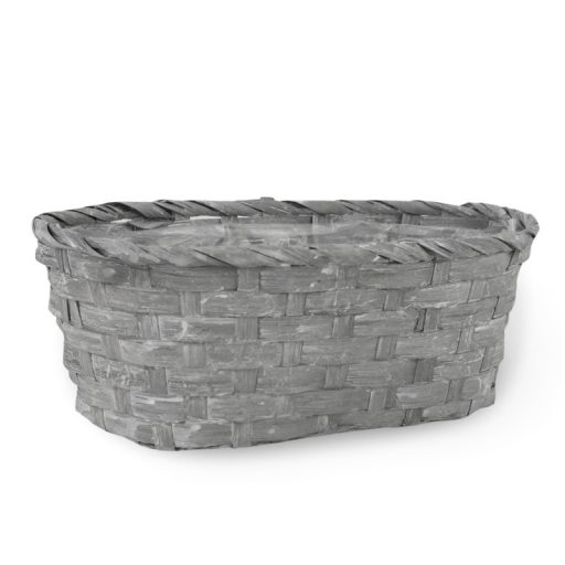 Bambusz ovál fonott tál szürke