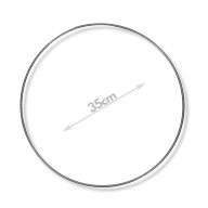 Fém karika ezüst 35cm – koszorúkészítéshez – Koszorú alapok, asztal- és ajtódísz kellékek