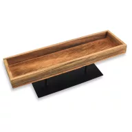 Dekorációs alap fém talpon barna 35x10cm