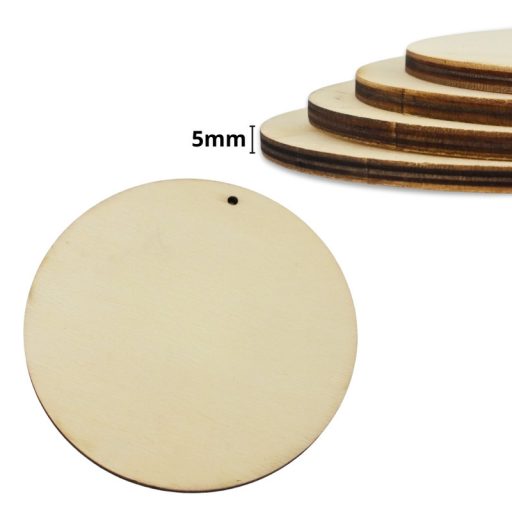 Fa kör lap lyukkal natúr 12cm 10db/csomag