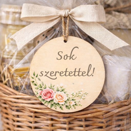 Fa kör lap lyukkal natúr 12cm 10db/csomag