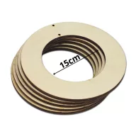 Natúr fa karika koszorú alap 15cm 5db/csomag