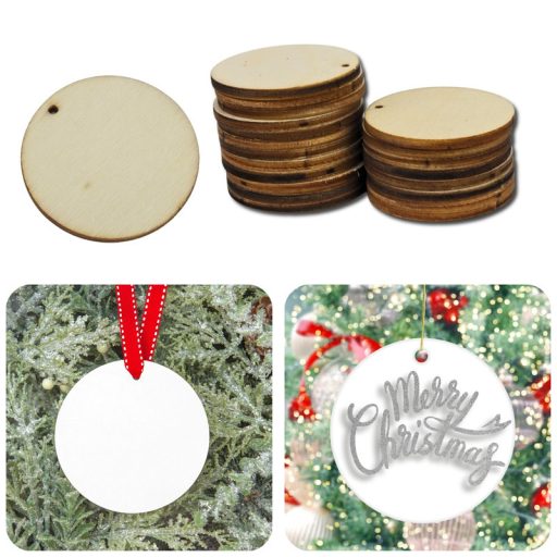 Natúr fa kerek kör lap lyukkal 4cm 20db/csomag – festéshez, dekorációhoz