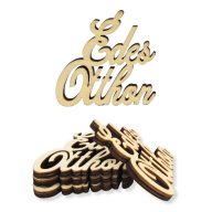 Natúr fa édes otthon felirat 4db/csomag – nyári dekorációhoz