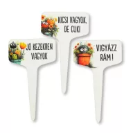   Fa beszúros tábla szögletes - Cserepes virágokhoz I. 3db/csomag