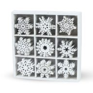 Dobozos karácsonyi fa díszek fehér 90db/dob