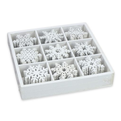 Dobozos karácsonyi fa díszek fehér 90db/dob