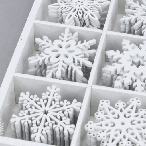 Dobozos karácsonyi fa díszek fehér 90db/dob