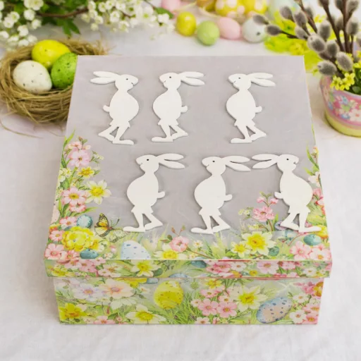 Mosolygós nadrágos nyuszi fehér 15db/csomag 406/#