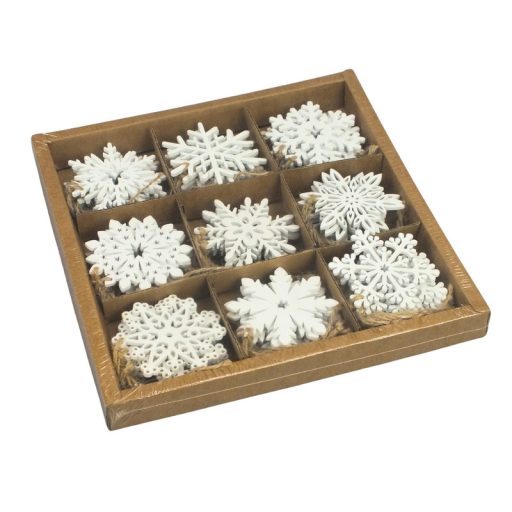 Dobozos karácsonyi fa hópihék fehér 54db/dob