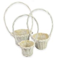 Fonott kosár szett fehér 3db/szett 6-8/#