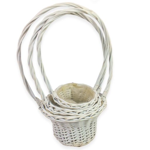 Fonott kosár szett fehér 3db/szett 6-8/#