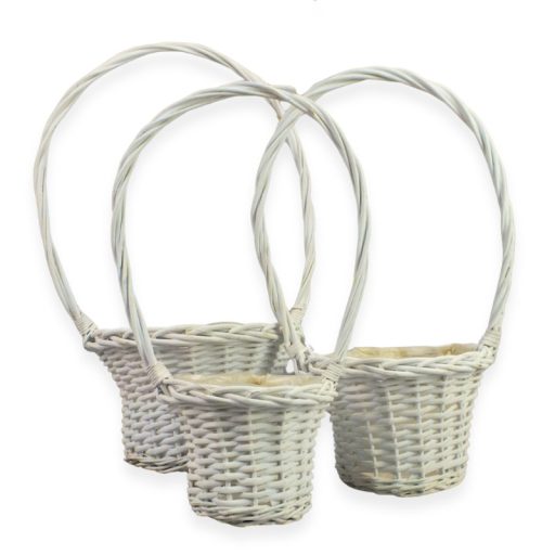 Fonott kosár szett fehér 3db/szett 6-8/#