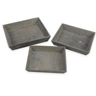 Antik szürke fa tálca szett 3db/szett 24-31/#