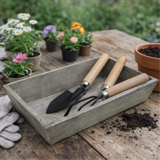  Antik szürke fa tálca közepes 46x16x2,5cm 20/#