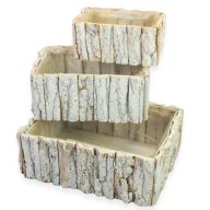  Fakéreg virágláda szett szögletes fehér 3db/szett 24/#