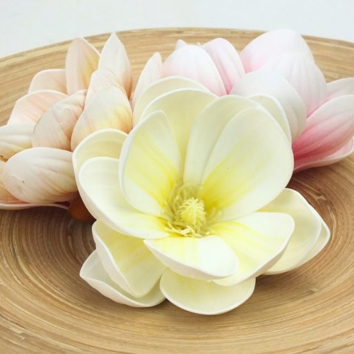  Magnólia fej polifoam krém – virágdekorációhoz, koszorúhoz