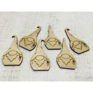 Natúr fa - Manók 8cm 6db/csomag – karácsonyi dekorációhoz