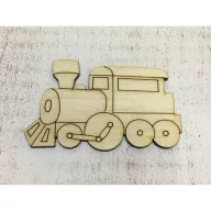 Natúr fa - Vonat 9,5cm – festéshez, dekorációhoz – Lézervágott fa termékek