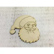 Natúr fa - Télapó fej 7cm – karácsonyi dekorációhoz