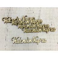 Natúr fa - " Valentin Napra" felirat 10cm 5db/csomag – valentin napi dekorációhoz