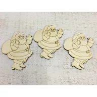 Natúr fa - Mikulás 10cm 3db/csomag – karácsonyi dekorációhoz