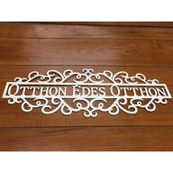 Fa - "Otthon Édes Otthon" tábla  fehér 50cm – festéshez, dekorációhoz