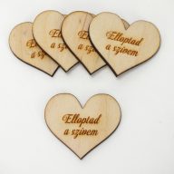 Natúr fa - Szív "Elloptad a szívem" 4cm 5db/cs – valentin napi dekorációhoz