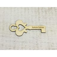 Natúr fa - Kulcs "Szívem kulcsa" 10cm – valentin napi dekorációhoz