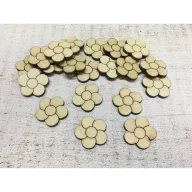 Natúr fa -  Rajzos virág 3cm 20db/csomag – festéshez, dekorációhoz